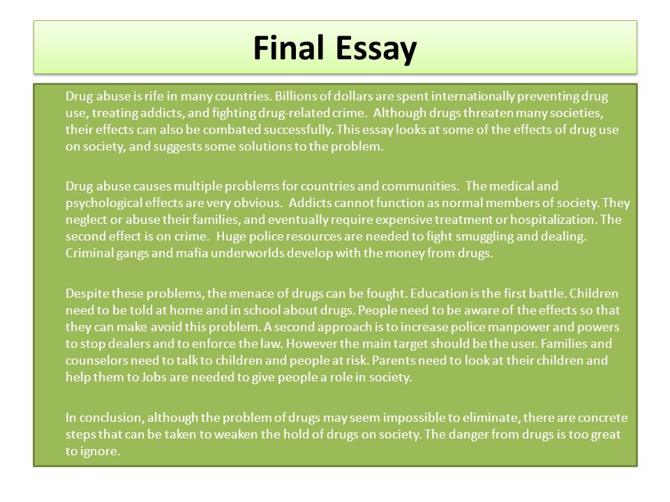 Narcotics essay